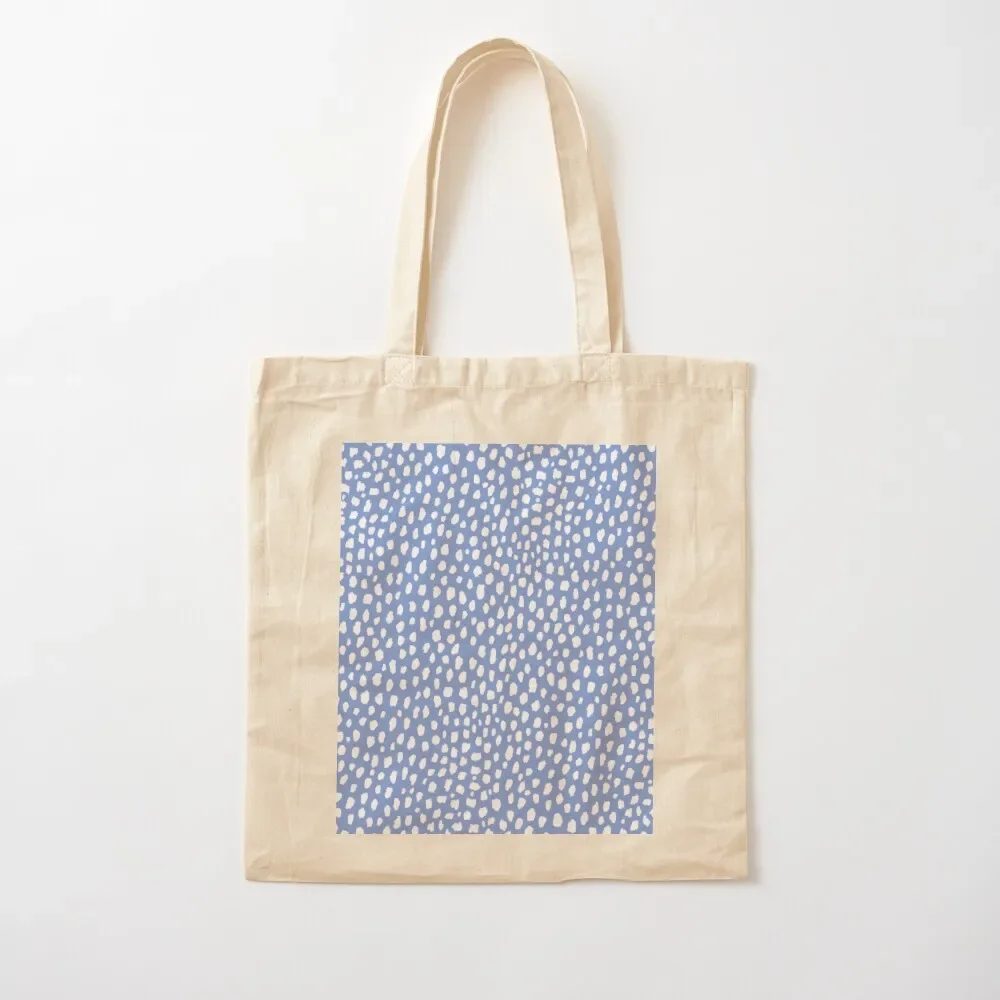 

Handmade Polka Dot Paint Brush Dalmatian Pattern (white/cornflower blue) Tote Bag custom tote university