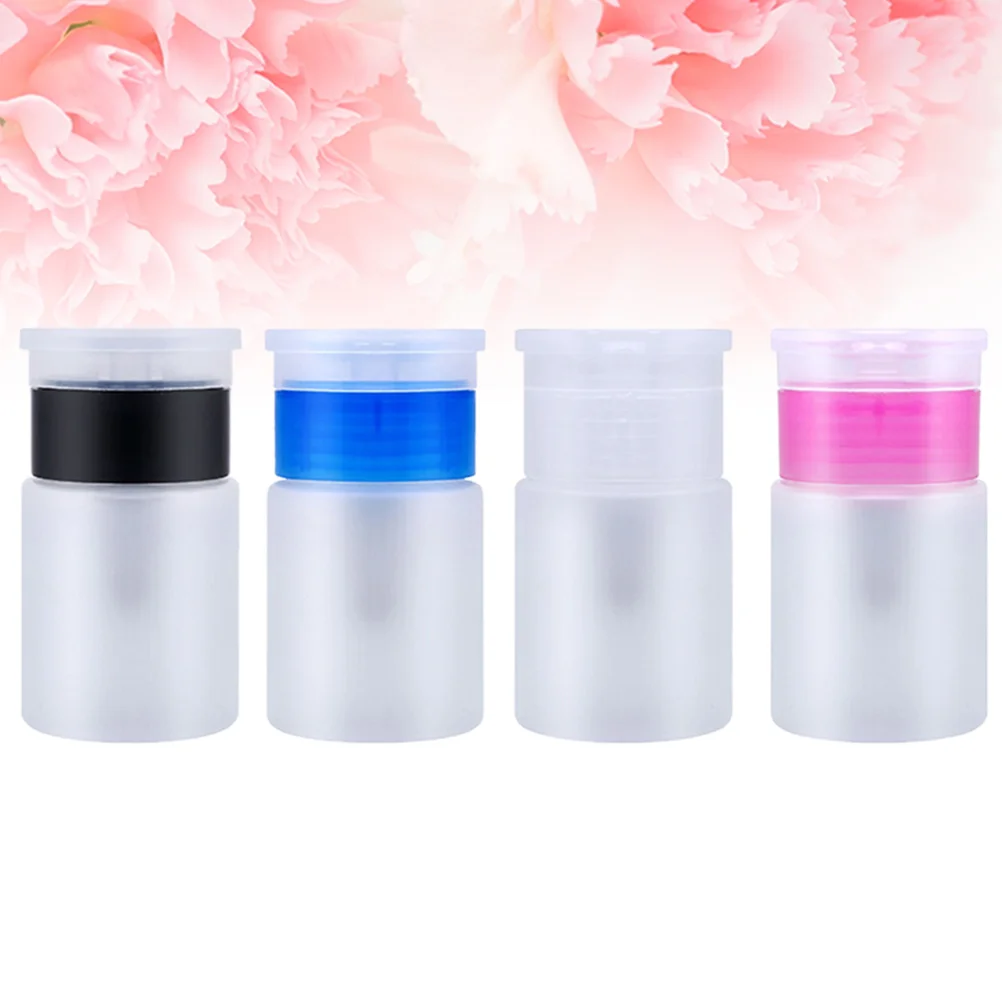 4 Pcs Multifunctional Bottles Portable Refillable Dispensers Nail Makeup Empty