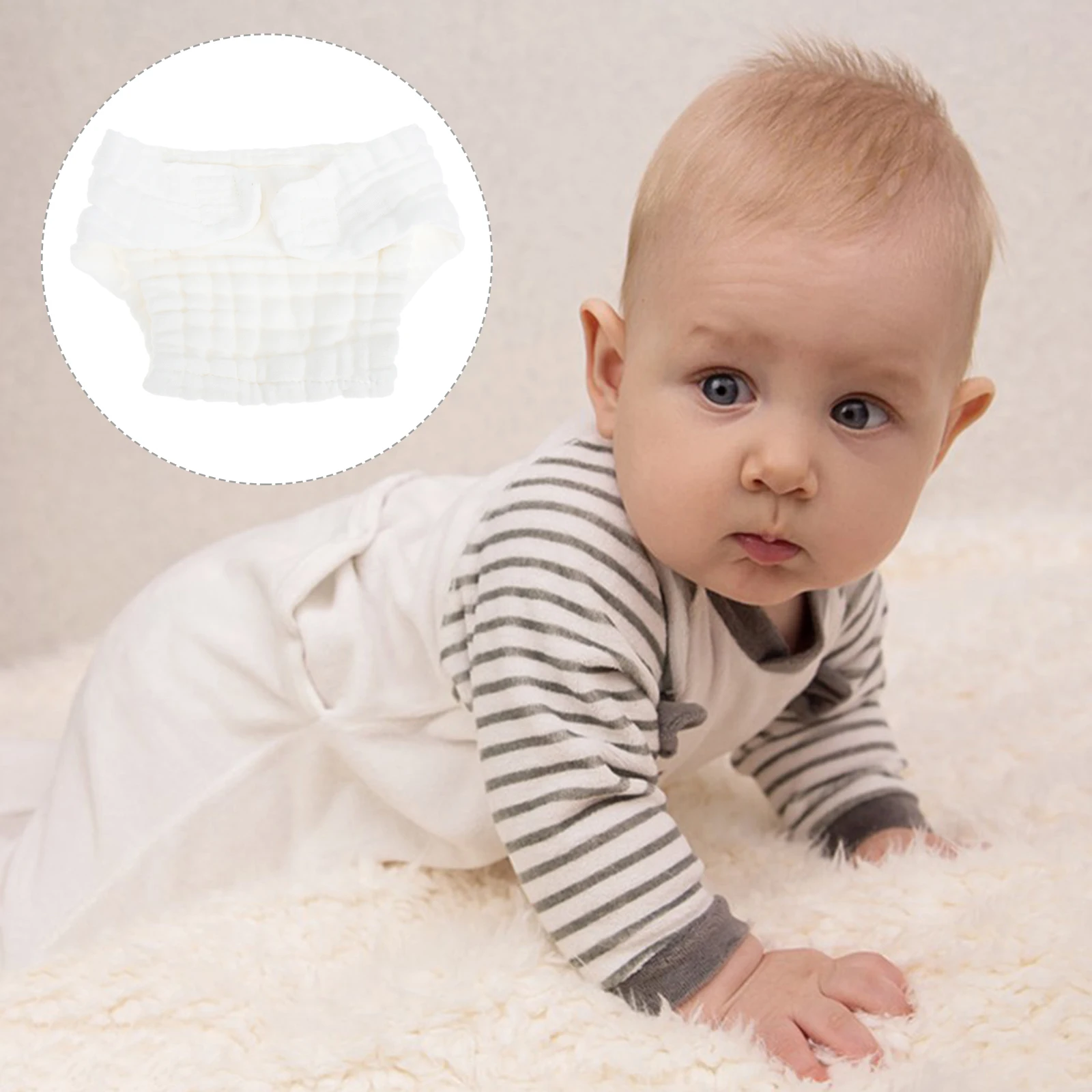 

5Pcs Baby Washable Cloth Diapers Newborn Reusable Nappy Pants Leakproof Breathable Cotton Soft Size S Newborn Diapers