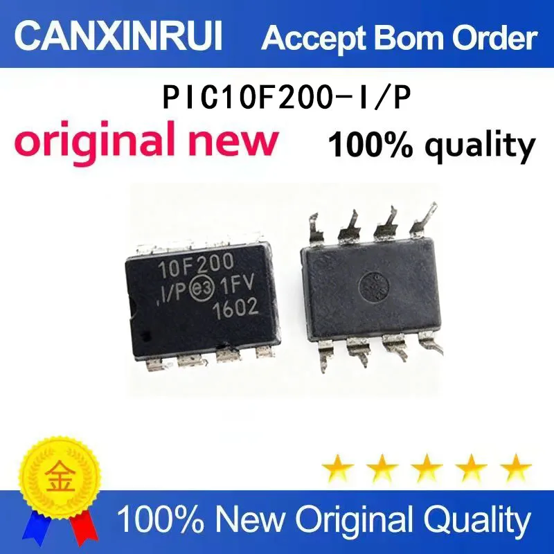 

(5-100 Pieces) Brand new original PIC10F200-I/P silk screen 10F200 DIP8 spot chip IC