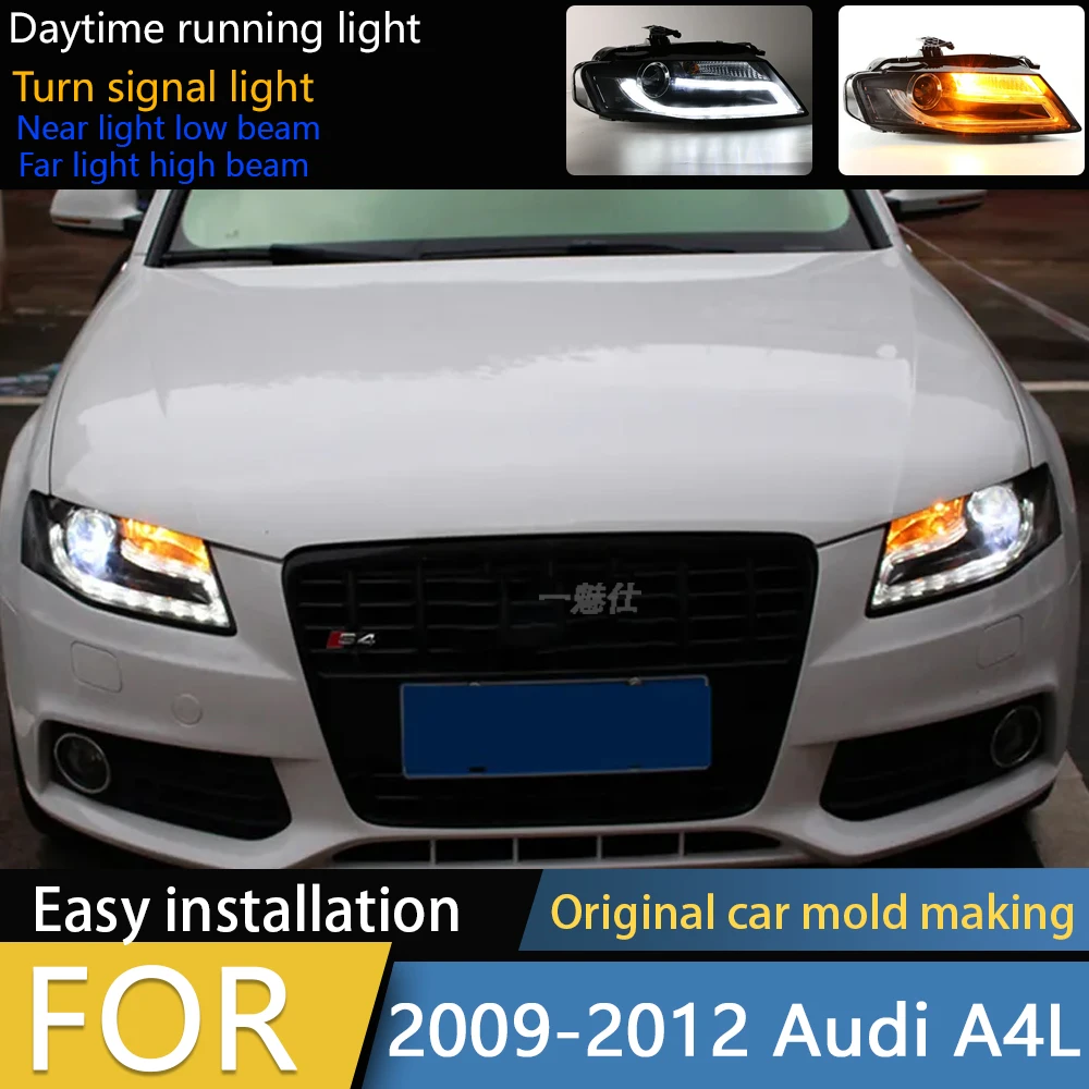 

LED Front Lamp for Audi A4 Headlights 2009-2012 A4L B8 Sedan HeadLamp LED DRL Hid Angel Eye Bi Xenon Beam Accessories Assembly