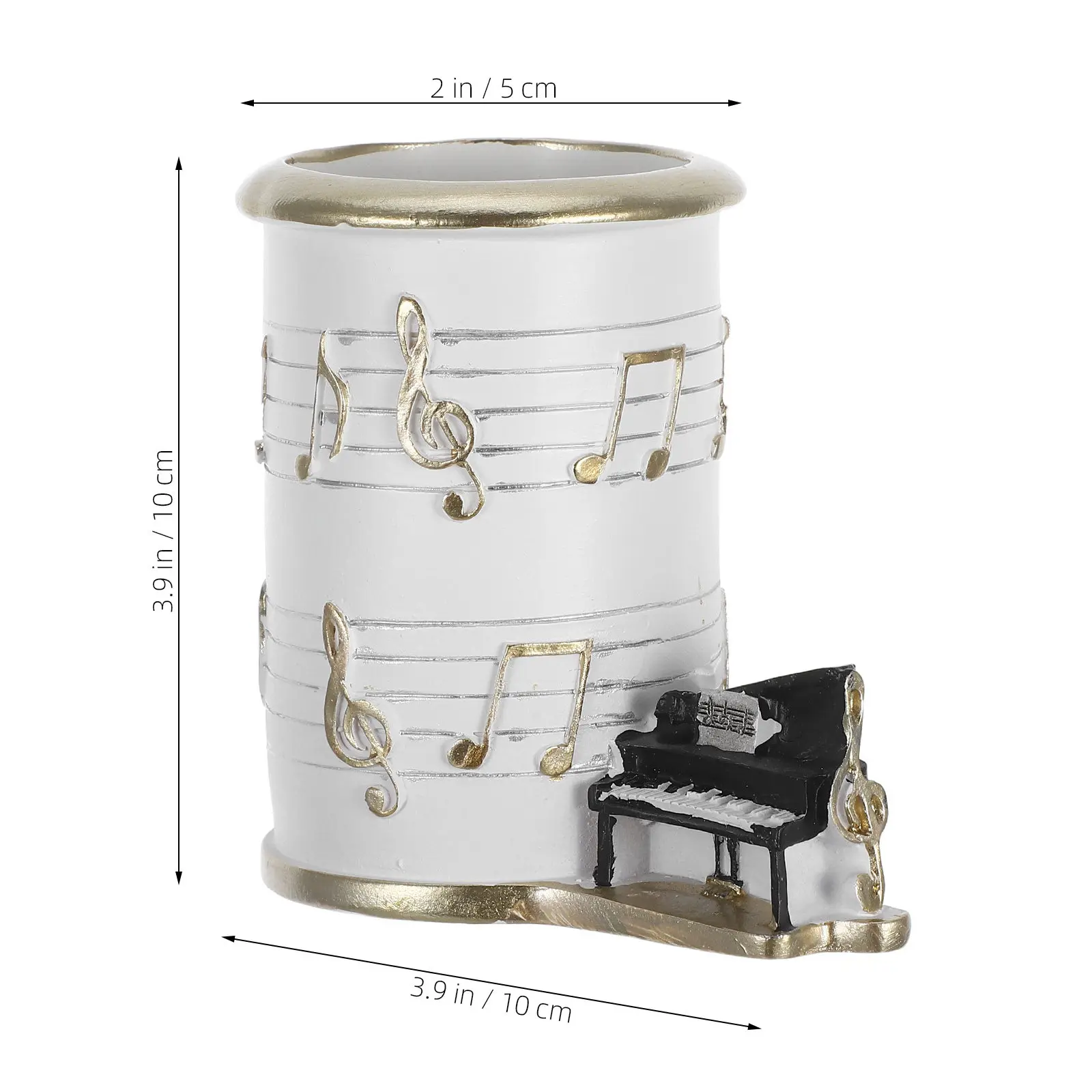 1Pcs Resin Note Line Piano Brush Holder Makeup Pen Storage Organizer Desk Adornment Creative Resin Pen Holder Crafts Exquisite