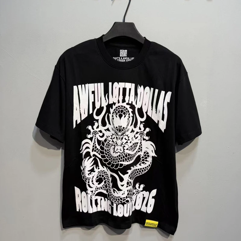 Men Women That's A Awful Lot of Cough Syrup Vintage Black Short Sleeve Streetwear Hip Hop Casual Tee