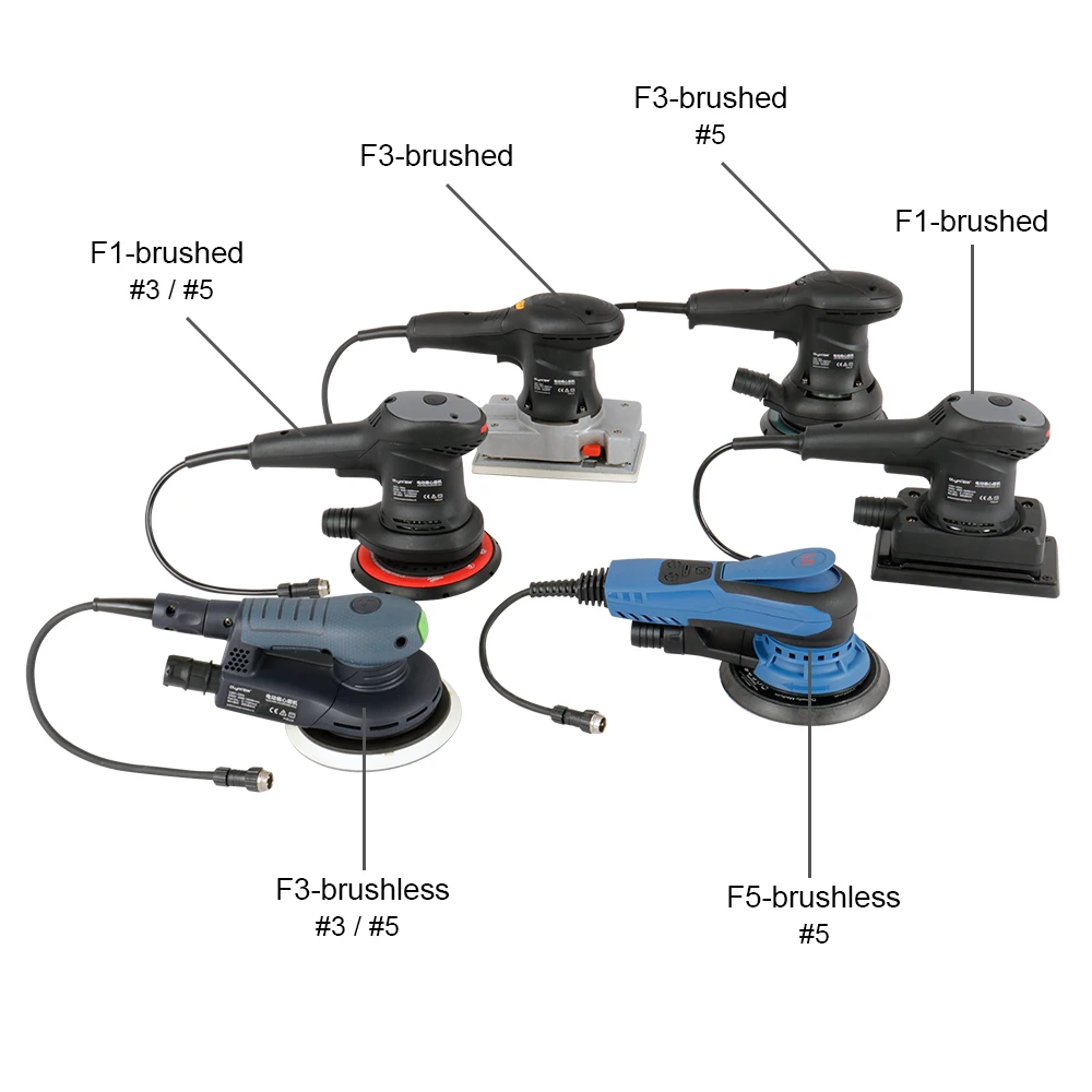 Picture 5: 2023 New Design 6 Inches 380W Brushless Electric Orbital Sander 5.0mm & 2.5mm Brushless Eccentricity Random