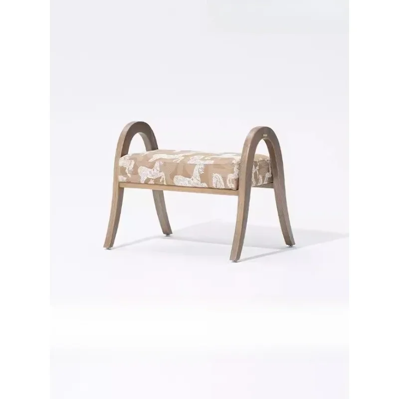 

Embroidery shoe changing stool, multi-use solid wood bed tail plus study pedal