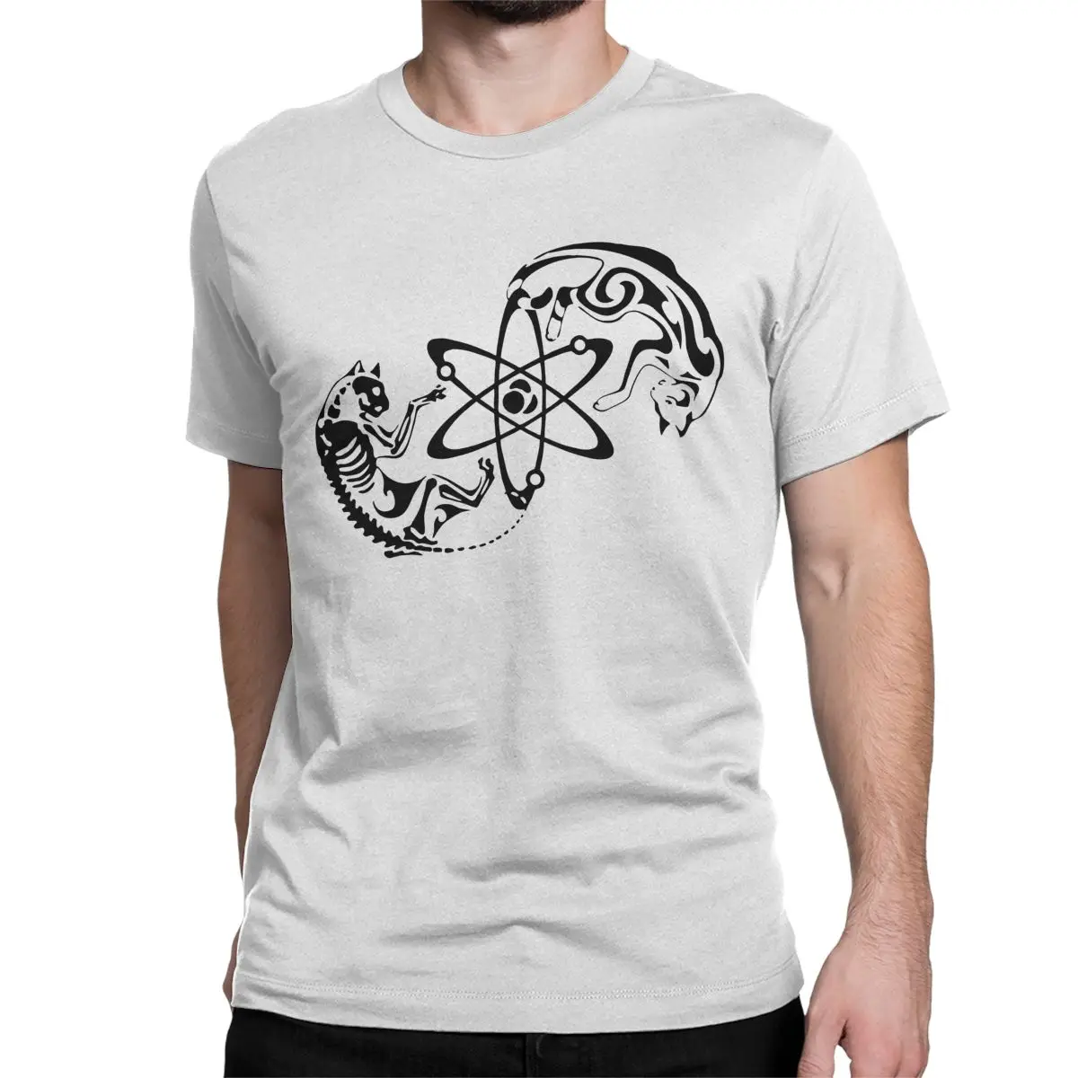 Camiseta de algodón con estampado de gato Schrodinger para hombre, camisa de manga corta para mecánica cuántica, física, ciencia, Geek, Nerd