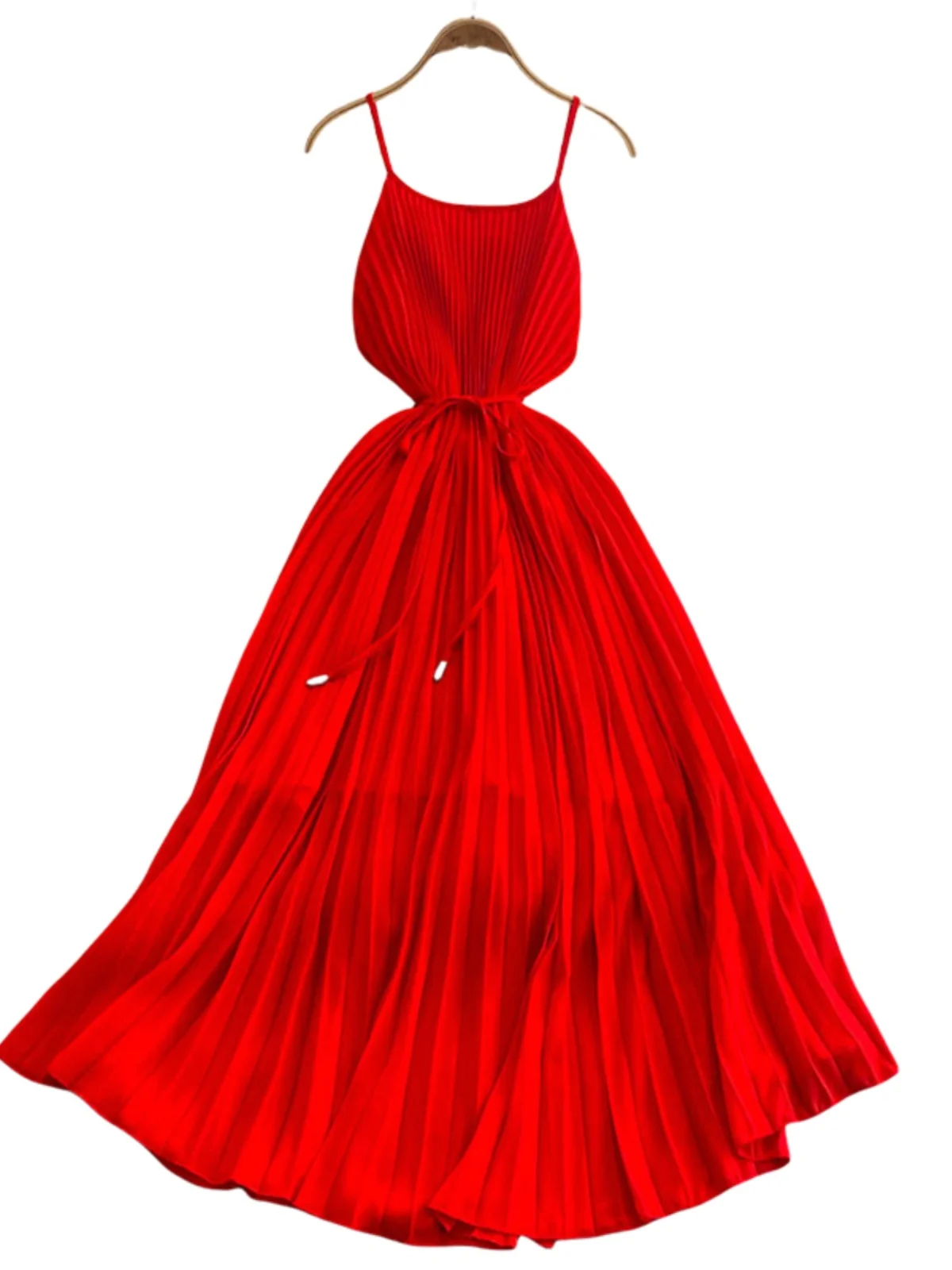 Vestido longo e em linha a, vestido psado, férias na praia, moda casual, alça sem costas, saia solta, estilo corean...