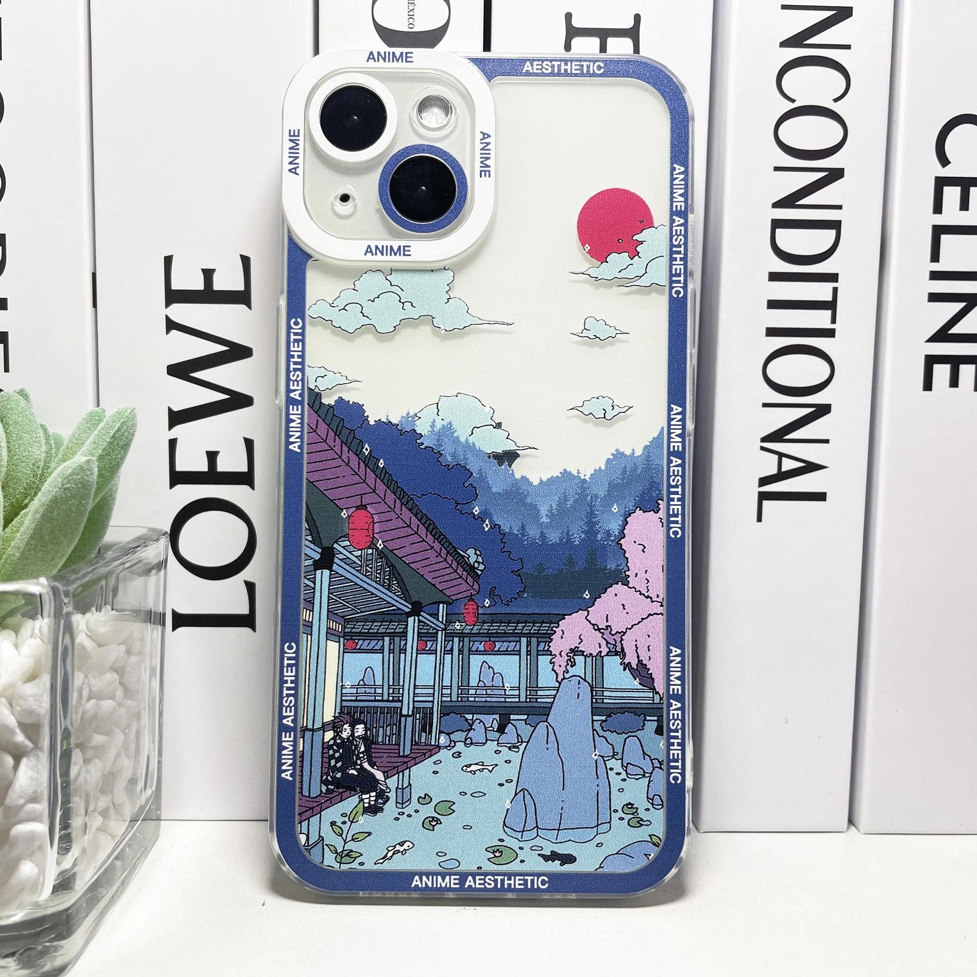 HD Printing Cute Japanese Anime Aesthetic Phone Case For iPhone 15 14 13 12 11 Pro Max Mini 16 Plus Clear Soft Cover