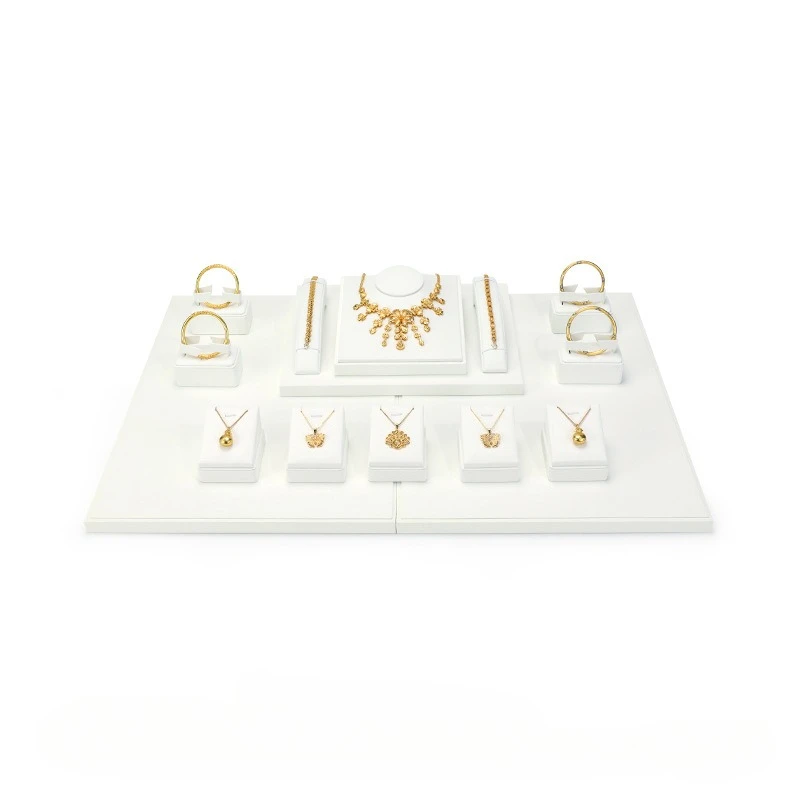 

New jewelry display props white brushed metal jewelry display stand, necklace, ring, earring, and jewelry rack.