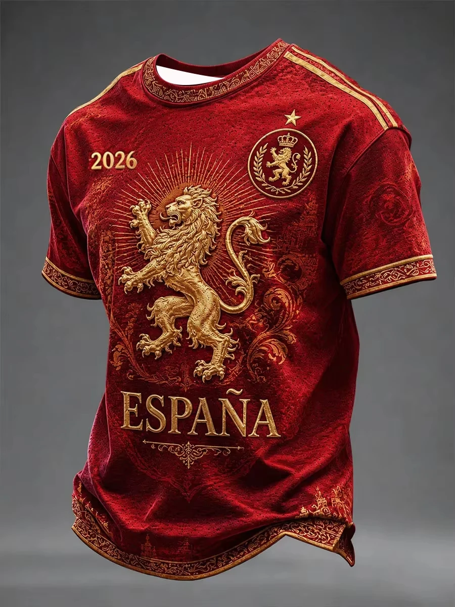 2026/27 Edition Spanish Fans Football Training T-Shirt - 3D Digital Printing - Comfortable and Breathable - Family Clothing Y2k