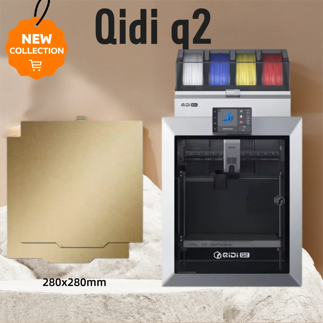 

ENERGETIC Qidi Q2 Рабочая пластина 280x280 мм Гибкая текстурированная двухсторонняя PEI можно использовать магнитный пружинный стальной лист + горячая наклейка