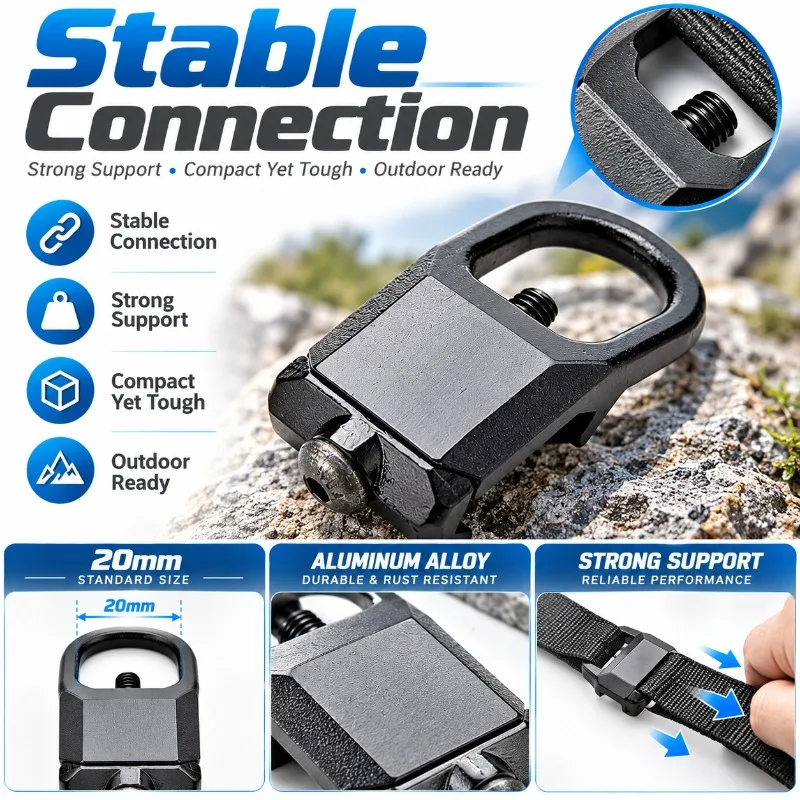 20mm Aluminum Alloy Outdoor Webbing Strap Connector Buckle Fastening Ring for Backpack Accessories