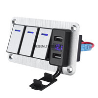 Watertight Metal Rocker Toggle Switch Panel Usb Control For Car Truck Marine Boat RV ATV UTV Camper Caravan Circuit Breaker