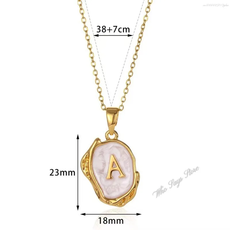 A-Z Alphabet Gold Plated Stainless Steel Pendant Necklace for Women Snake Chain Initial Letter Clavicle Necklaces Collar Jewelry