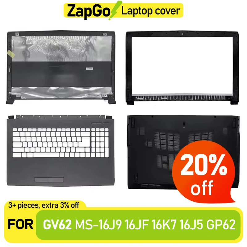 For MSI GV62 GP62 MS-16J9 16JF 16K7 16J5 Laptop Housing Case Back Cover Front Bezel Palmrest Bottom Shell Frame Hinge
