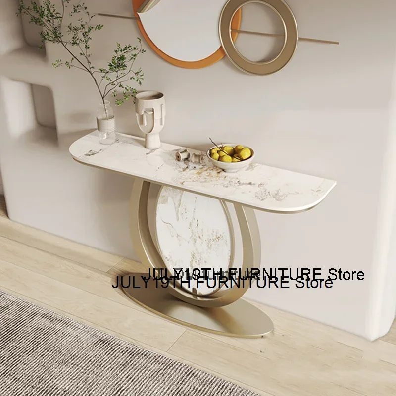 Hotel Design Living Room Table Metal Luxury Console Vintage Table Vertical Nordic Tavolo Soggiorno Entrance Hall Furniture