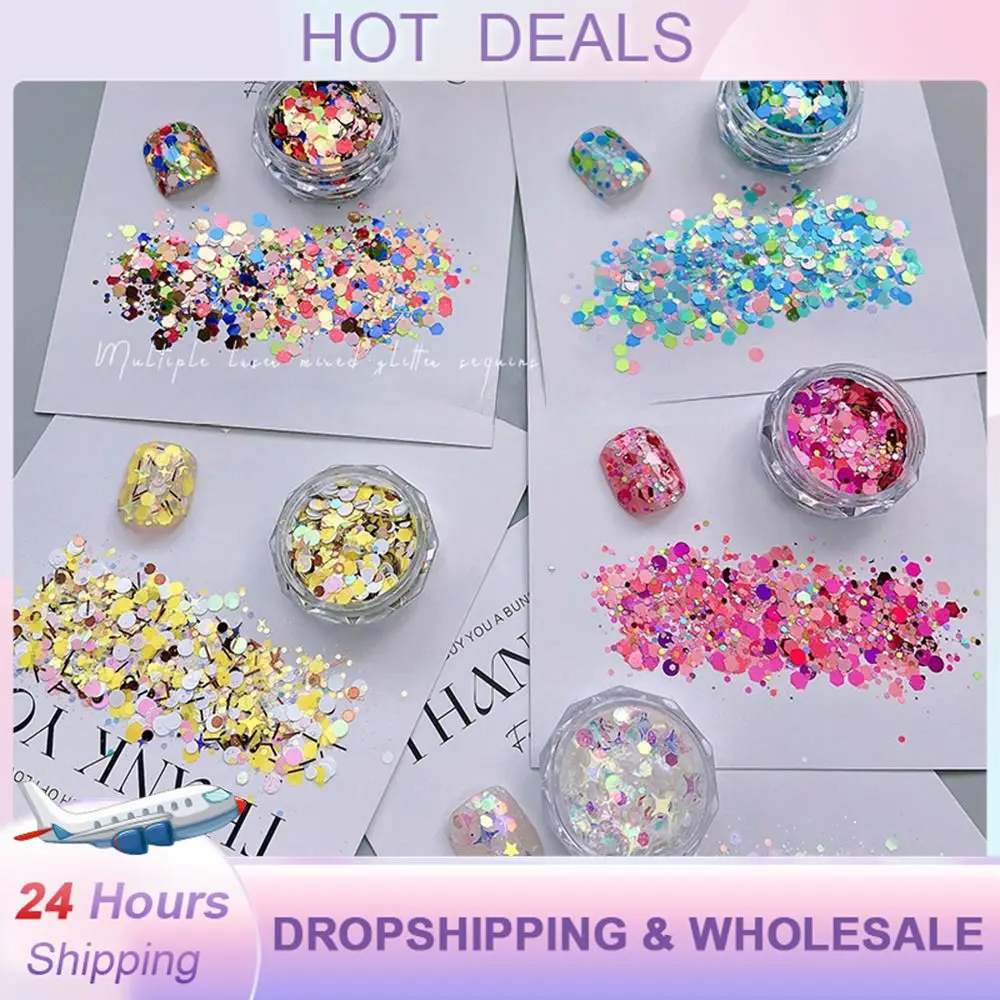 Shiny Colorful Bubble Nail Art Sequins Glitter Holographic Round Shaped 3D Nail Charm Gel Polish French Manicure Decoracion Uñas