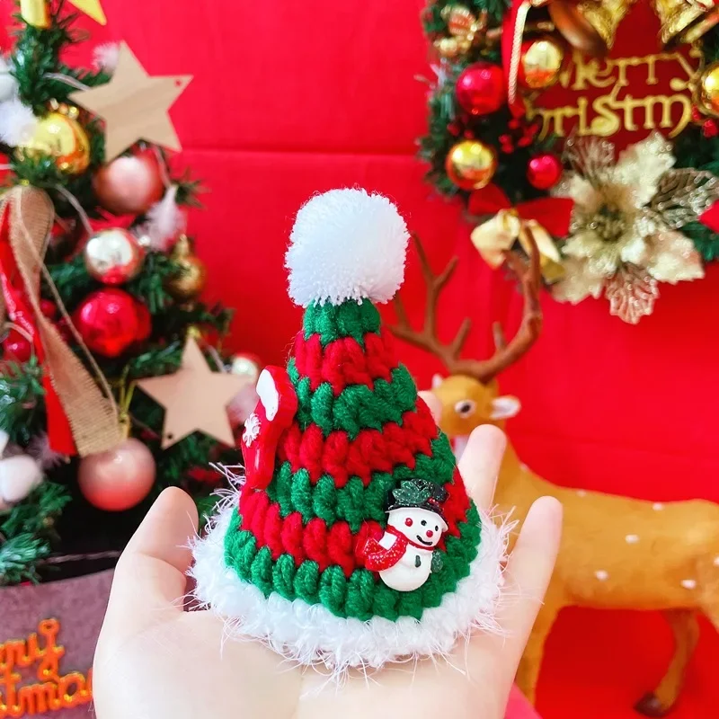 Nuovo animale domestico Natale carino Stella palla cappello a sfera Gattino lavorato a maglia cappello a maglia accessorio per cani regalo