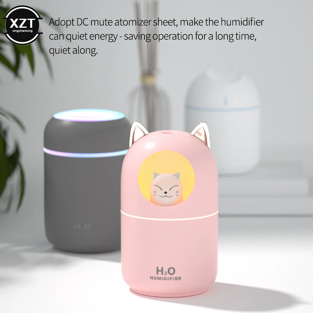 Pelembap Hewan Peliharaan Lucu Baru dengan Semprotan Lampu Malam Bisu Kamar Tidur Rumah Mini Pembersih Udara Aromaterapi