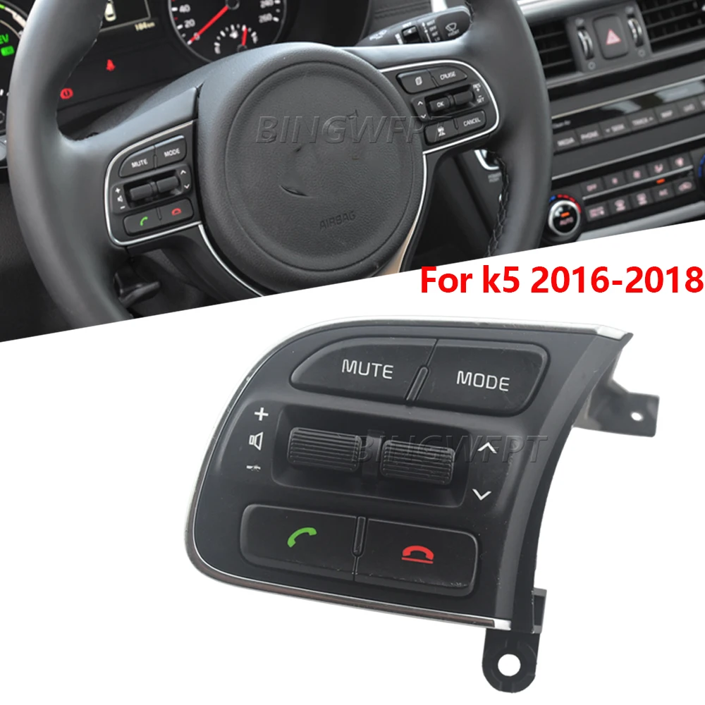 Original For Kia K5 2016-2018 Multi-function Steering Wheel Buttons Audio Volume Music Control Switch With Bluetooth