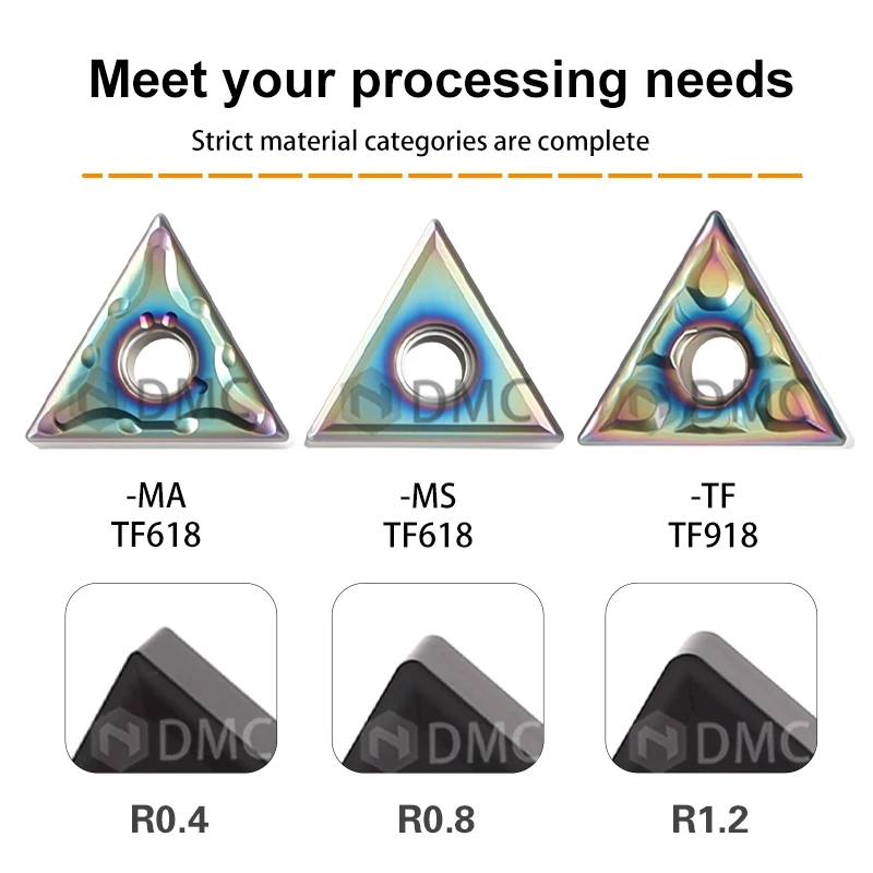 Color Blade TNMG160404 TNMG160408 MA/MS/TF TF618 TF918 Numerical Control Lathe Turning Blade Cutting Tools TNMG Series Material