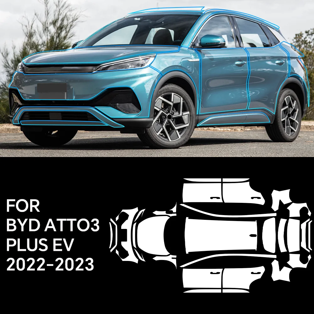 

For BYD ATTO3 Plus EV 2022-2023 Clear High Gloss TPU PPF Paint Protection Film Self-Healing Scratch Resistant Invisible Car Wrap
