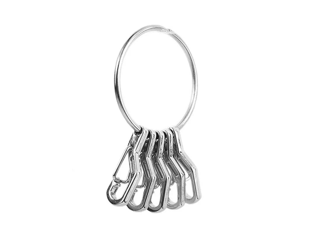 Mini 1PC Quick Release Keyring With 5Pcs TEC alloy Spring hook Keyring Set outdoor Hanging Buckle Carabiner Key Clip Keychain