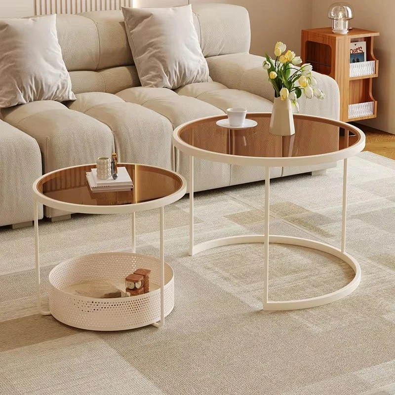 Modern minimalist coffee table multi-functional telescopic storage metal frame