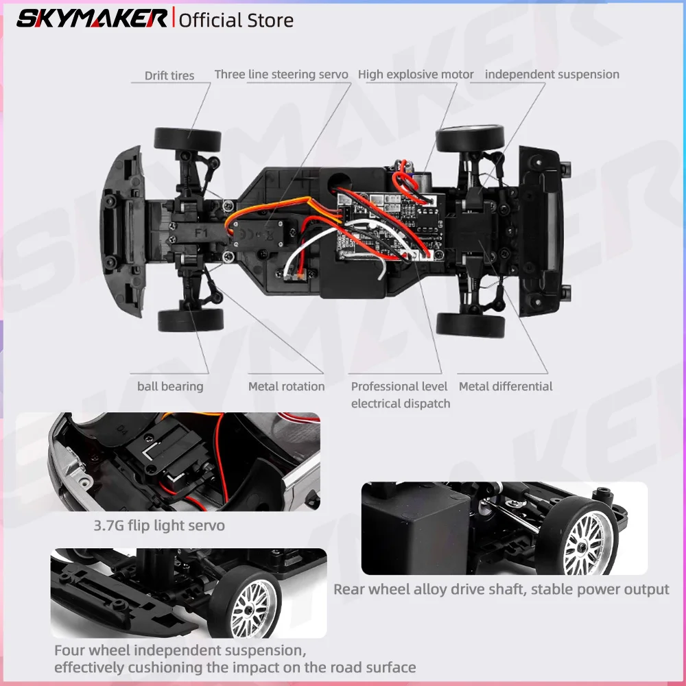 LDRC 1/18 LD1803 2WD NXS Drift Car 2.4G Remote Control RTR ESP Gyroscope LED Lights Full Scale RC Car Model Toys Gifts For Adult