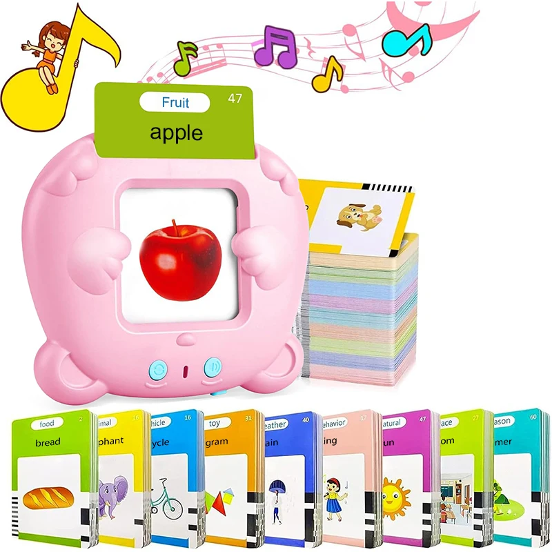 Mówiące karty edukacyjne dla dzieci, zabawka edukacyjna do wczesnej nauki z dźwiękami, karty Montessori do rozwoju językowego dla maluchów