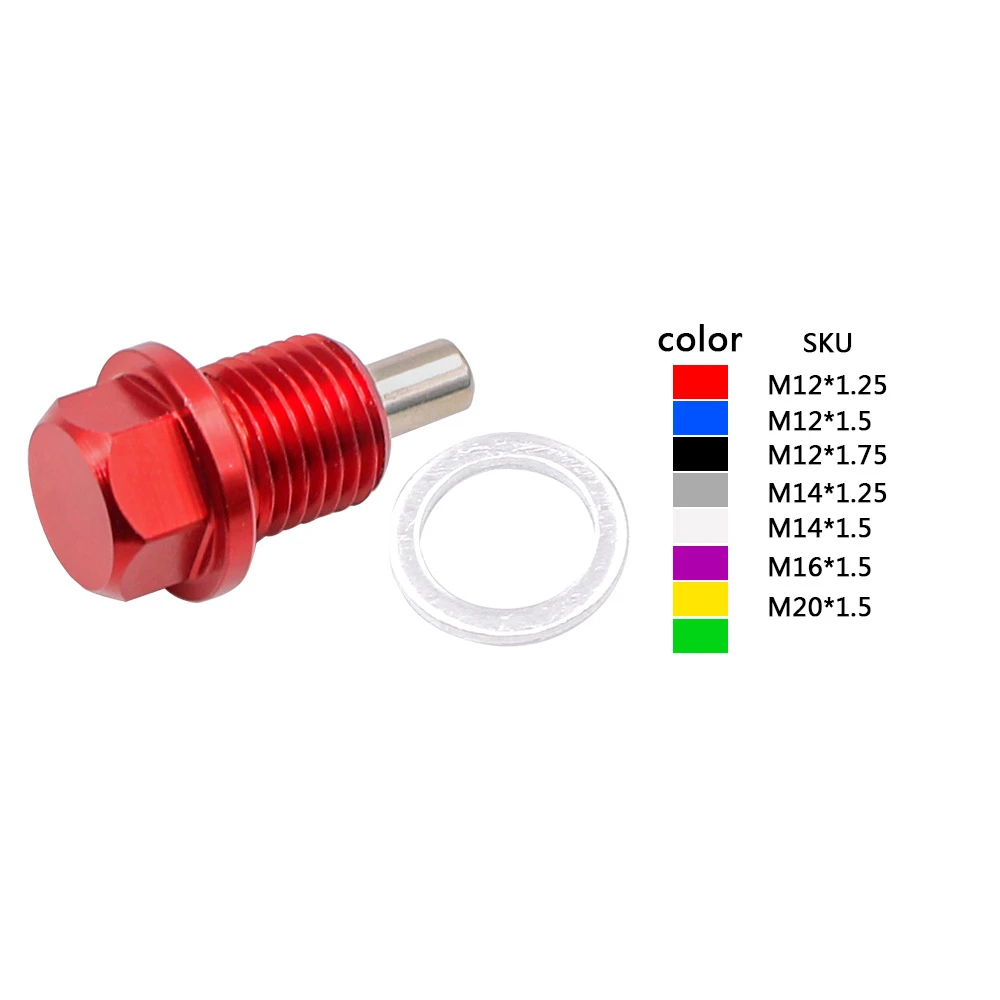 M12 M14 M16 M20*1.5 / 1.25  Chrome Aluminum Magnetic Oil Drain Bolt Oil Sump Drain Plug Nut Oil Drain Plug Car Accessories