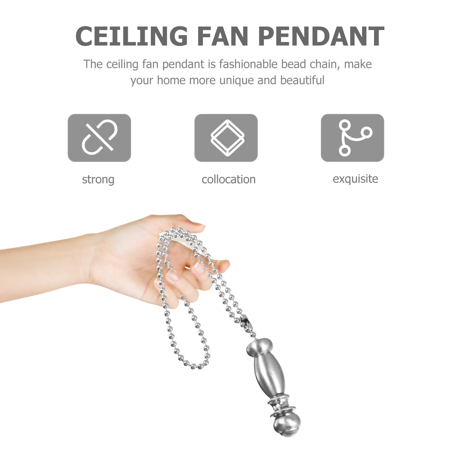 

2Pcs Ceiling Fan Bead Chain Ornament Fashionable Unique Beautiful Luxury Atmosphere Shop Window Background Decor