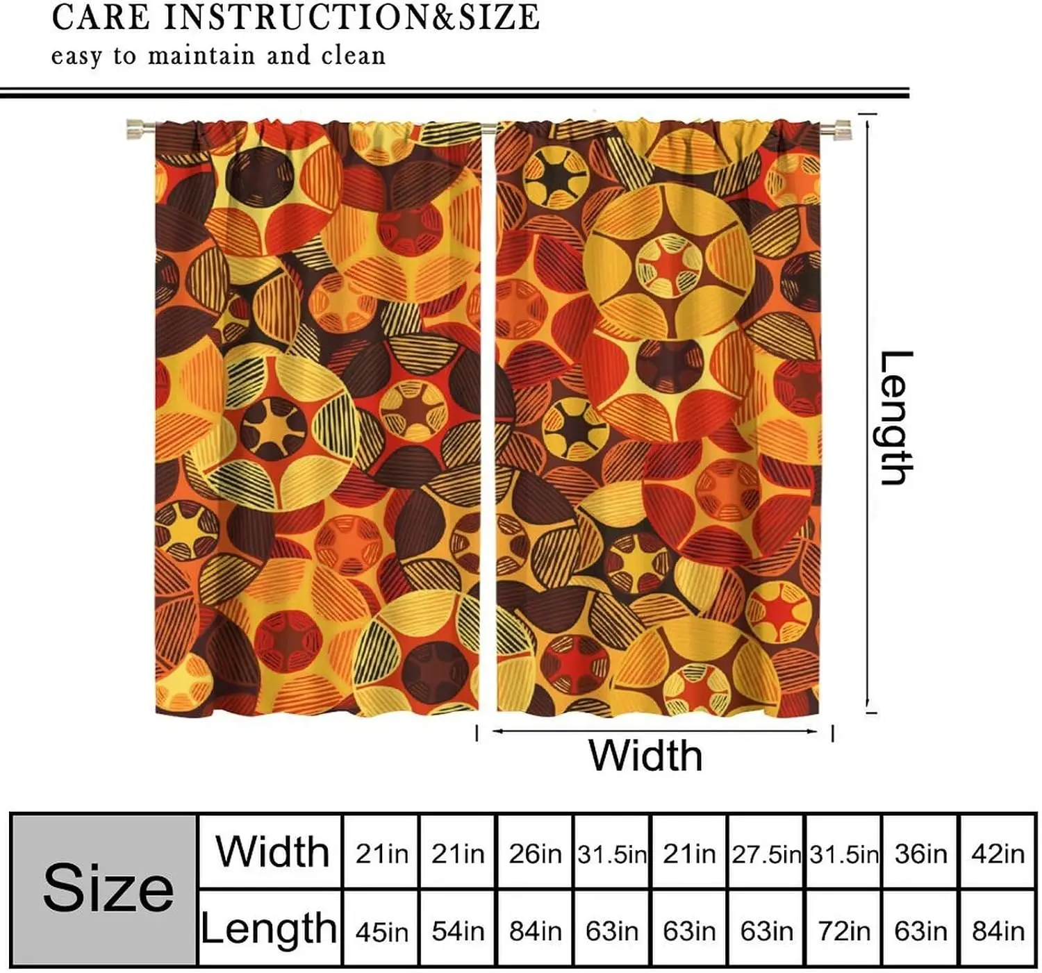 Abstract Sporty Theme Curtains Orange Red Geometric Print Window Panels Modern Living Room Curtains Home Decor Curtains Drapes