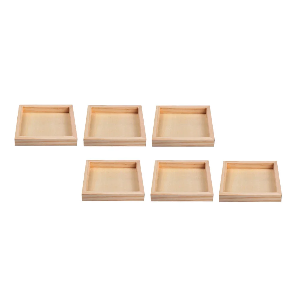 6 Pcs Crafts Puzzle Tray Child Trays Sorting for Wooden Kids 3D Accessory Block