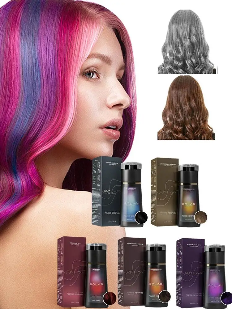 Haarverf Kleurshampoo 3 in 1 Instant Haarverfshampoo Voedt Langdurige Kleurverf Voor Vrouwen & Mannen Grijs Haar Dekking 200ML - afbeelding 2