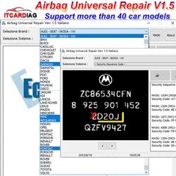 Herramienta de reinicio de Airbag Universal, programador ECU para BMW, Vag, Chip ECU, archivo de sintonización, Software de diagnóstico de coche, reparación V1.5