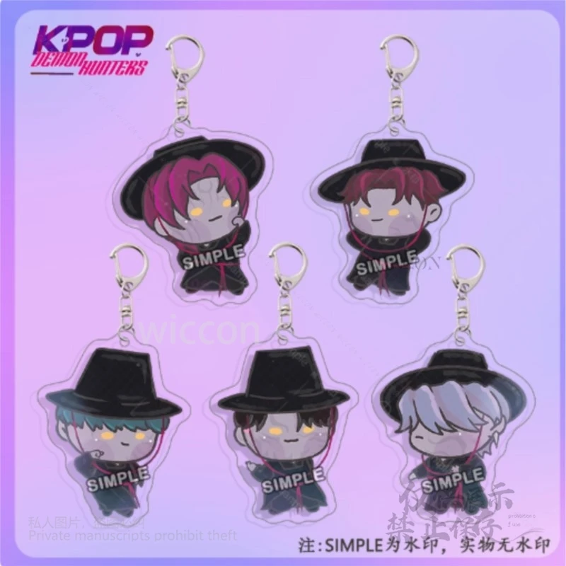Anime Demon Hunters K-Pop Mira 키 체인 미스터리 베이비 로맨스 Jinu Zoe Abby 펜던트 컬렉션 열쇠 고리 여성 할로윈 파티