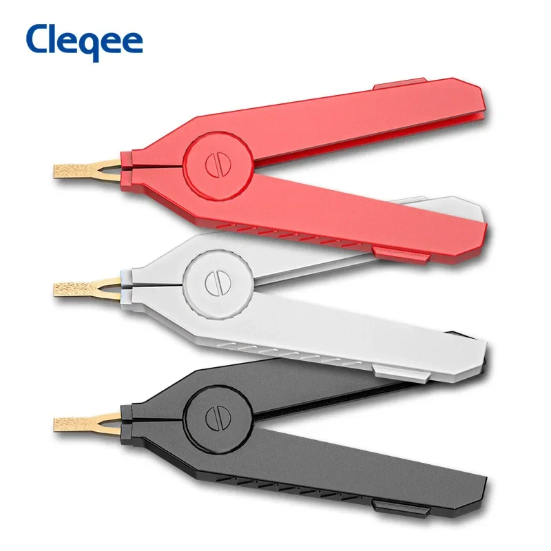 P2004 3Pcs Copper Gold Plated Alligator Clip LCR Kelvin Test Clip 20A