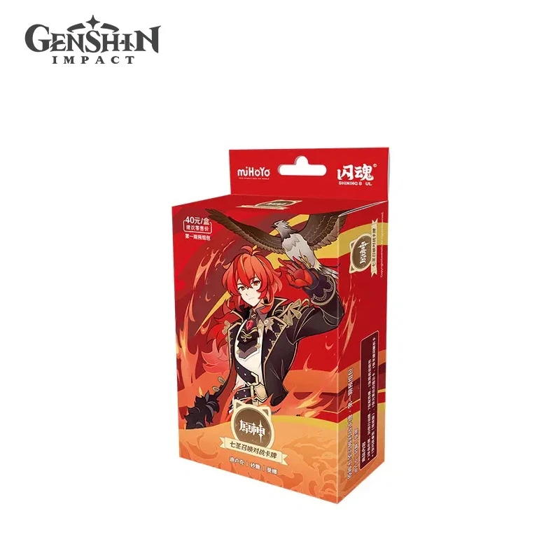 حزمة بطاقات Merch Genshin Impact Genius Invokation Tcg الرسمية المجلد. 1 لعبة بطاقات قابلة للجمع هدايا بطاقات محيطية أنيمي #3