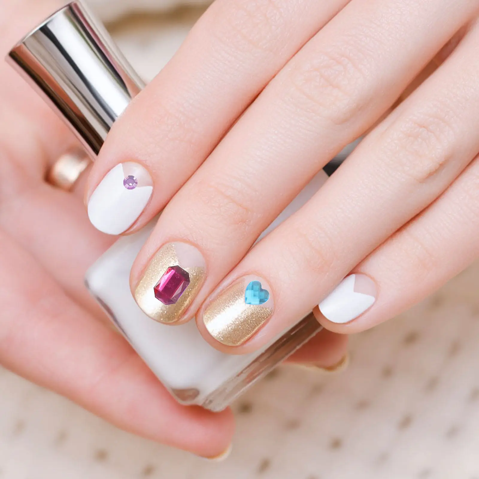 12Sheets Acrylic Rhinestone Stickers Strong Adhesion Self Adhesive Gems for Face Nails Crafts Makeup Festival Face Gems Stick on