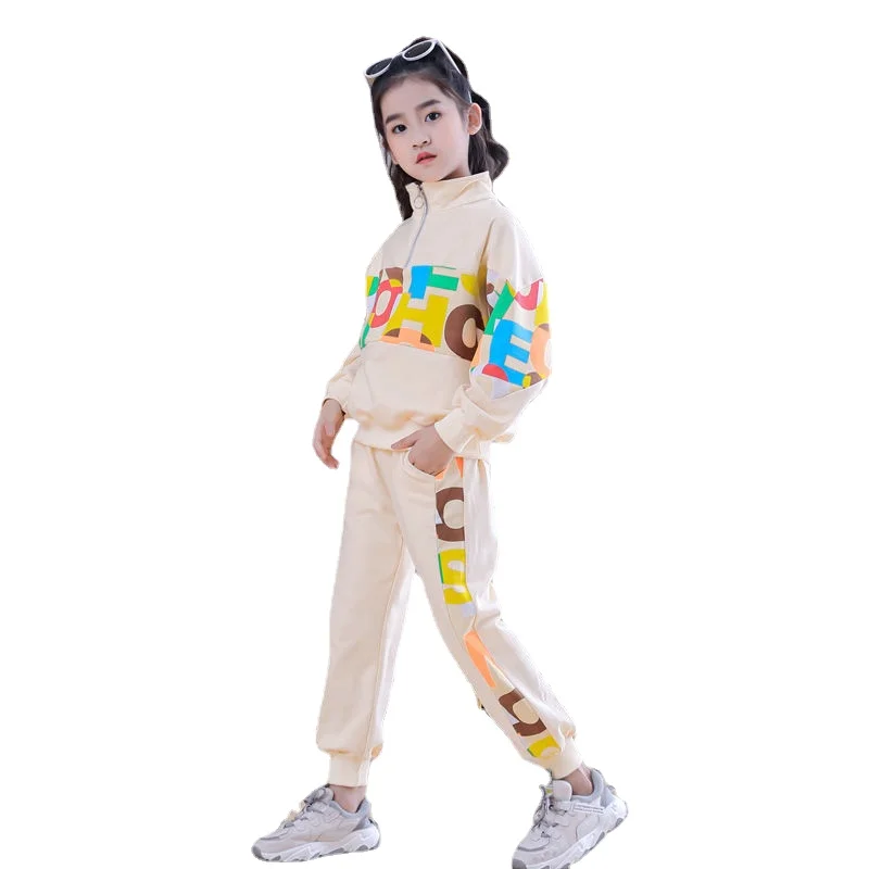 

Girls' Set Spring and Autumn Children's Two Piece Set 4-12 Ages Jacket Pants 2Pcs/Sets Infant Sportswear Kids Tracksuits