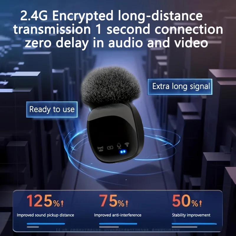 Live streaming microphone outdoor noise reductionwireless clip-on microphone mobilephone recordingmicrophone recording equipment view 5