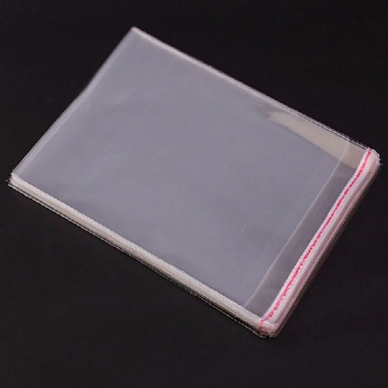 100Pcs 18x26cm Clear Reclosable Plastic Bags Cello Self Adhesive Tape Seal Poly Clothes Candy