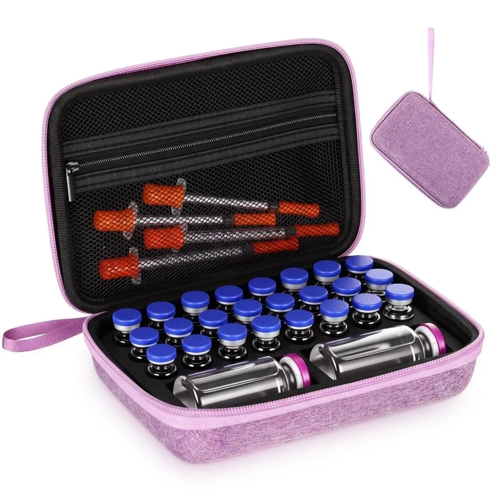 EVA Peptide Storage Case Large Capacity Dust-proof Insulin Organizer Shockproof Wear-resistant Insulin Vial Case Diabetics Care