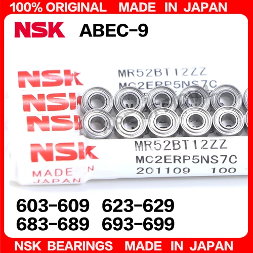10 Uds Japón NSK rodamiento 603 623 604 624 605 625 606 626 607 627 608 628 609 629 ZZ -2Z -2RS DDU Micro rodamientos de precisión