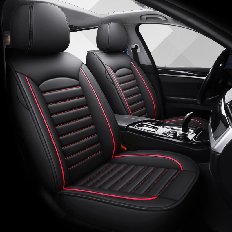 

360 ° Комплект чехлов для автомобильных сидений из кожи с полным покрытием – универсальные, всесезонные, для седанов и внедорожников, пыленепроницаемые и износостойкие, легко чистятся.