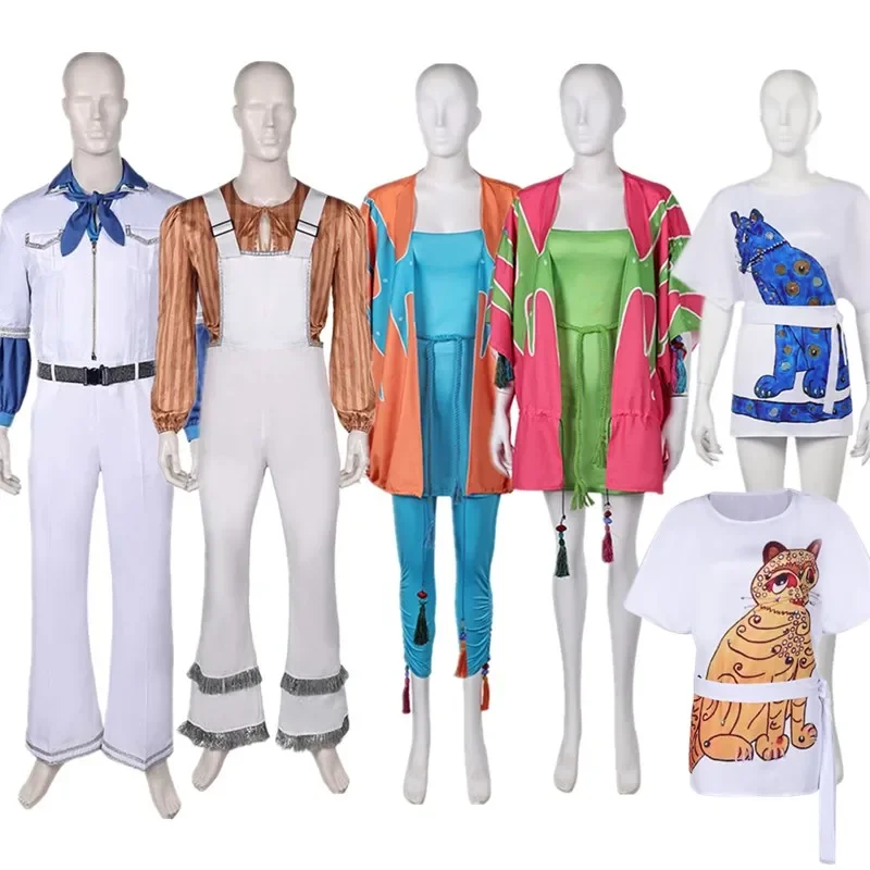 FC6Adult Bjorn Benny Anderson Cosplay Anni-Frid/Agnetha Costume ABBA Retro Band Coat Pants Outfits Halloween Carnival Party@FC8！