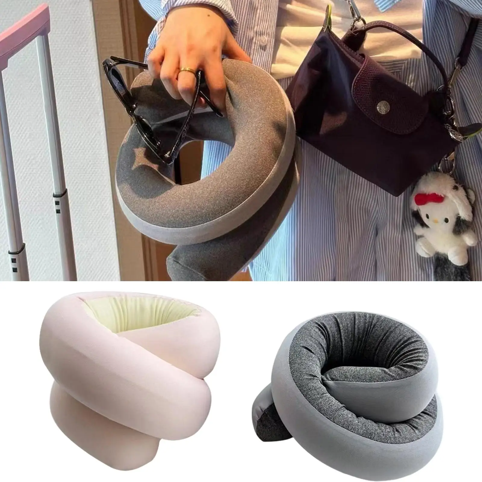 Neck Pillow Flexible Spiral Wrapping Scarf Lightweight Neck Support Pillow For Home Office Car Rides Airplane Road Trip Camping