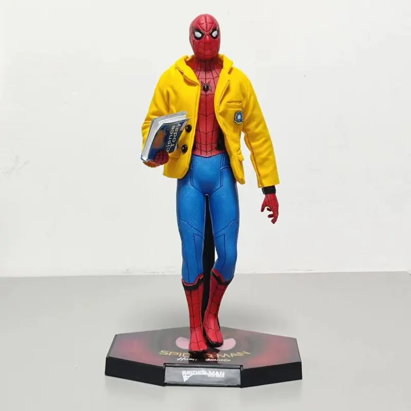 

New Spider-Man Homecoming 1/6 Scale Statue With Book Accessory Real Clothing Collectible Desktop Decor Gift
