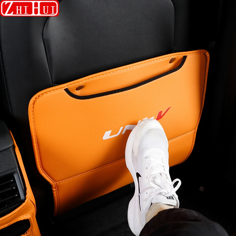 

For Changan UNI-V UNIV 2022-2024 Car PU Leather Anti Kick Mat Pad Anti-kick Protector Mats Seat Back Protector Auto Accessories